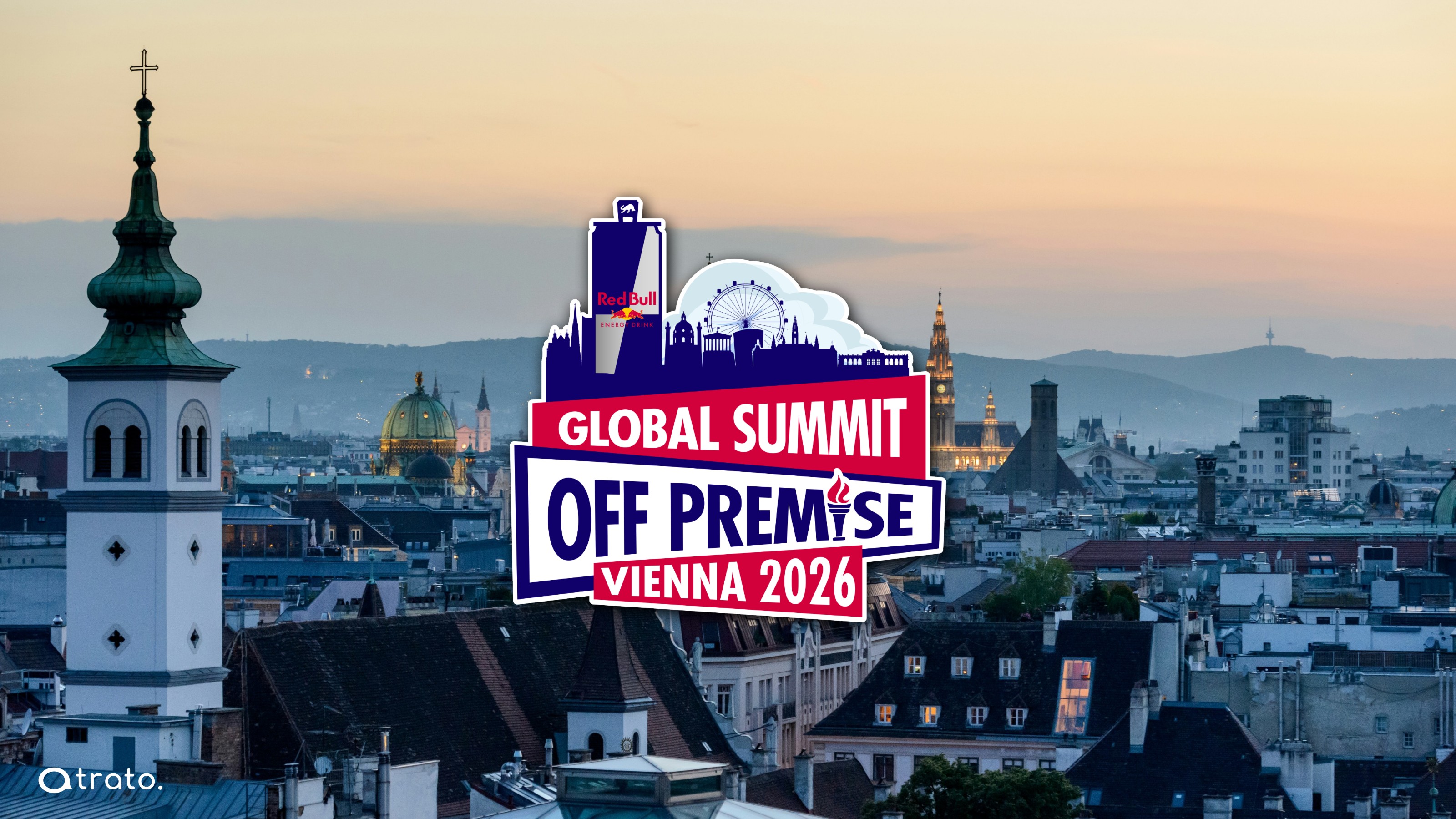 Global Summit Off Premise Viena 2026 — proyecto de branding para Red Bull diseñado por Atrato Media